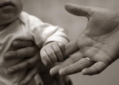 baby holding hand